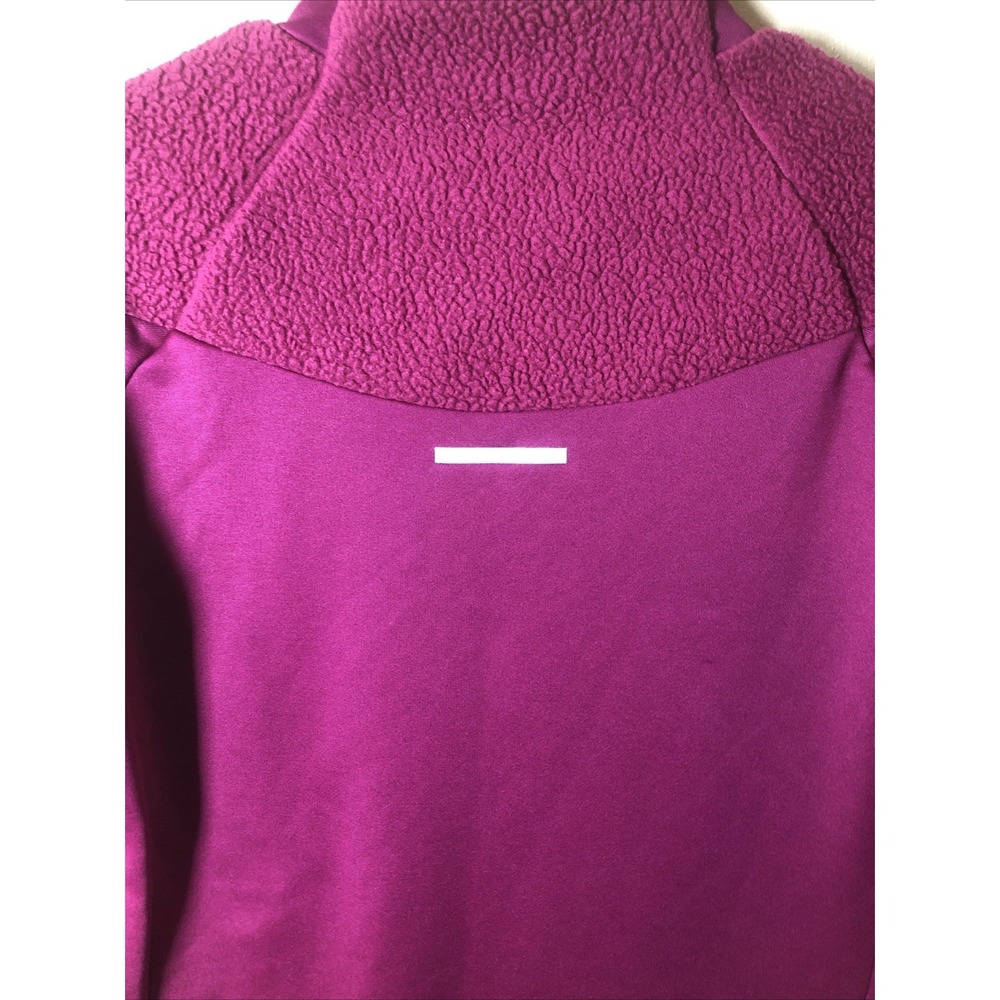 Adidas Mock Neck Pullover Sweatshirt Women's Size Medium Purple Sherpa Fleece - Picture 10 of 12